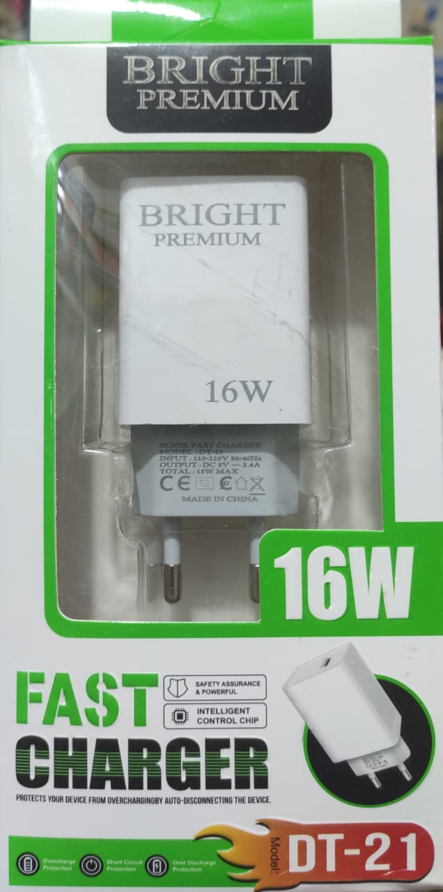 BRIGHT PREMIUM ENSURE FAST CHARGER 16 WATT  MODEL-DT-21