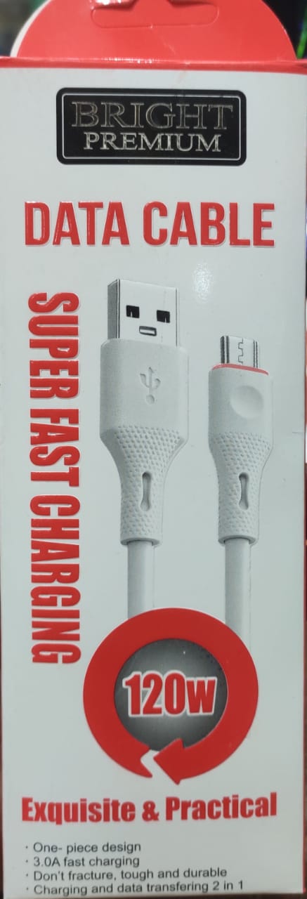 BRIGHT PREMIUM SUPER FAST CHARGING DATA CABLE 120 WATT