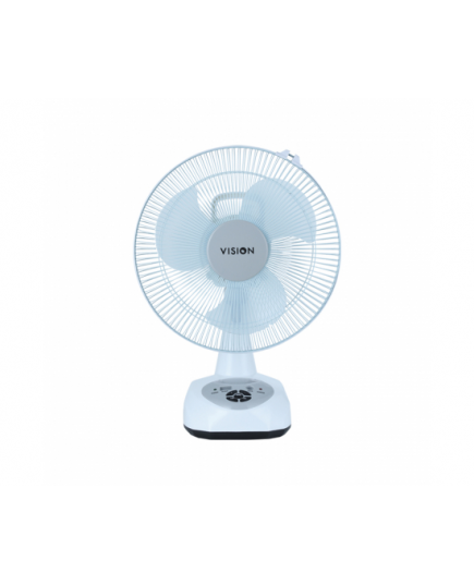 Vision Rech. Table Fan-12''(White)-USB Charger.